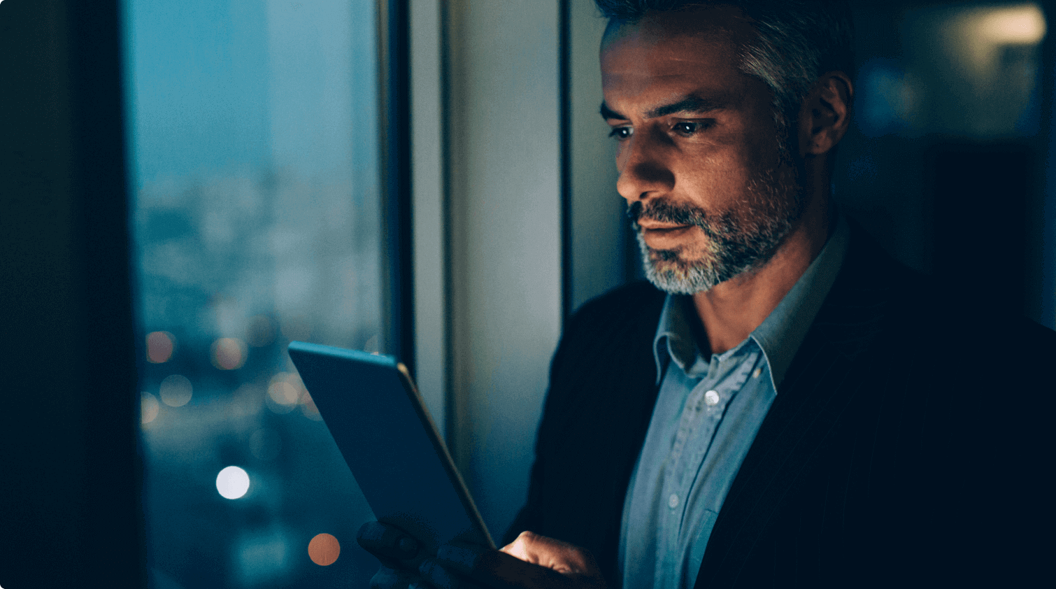 businessman using tablet